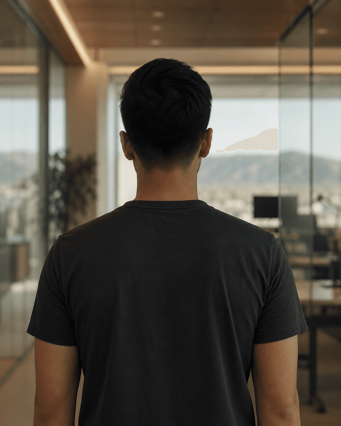 Anonymous portrait of a Midair founder, seen from behind
